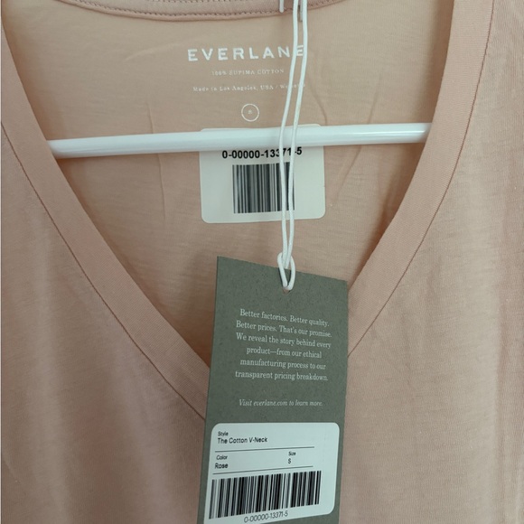 COPY - Everlane Pink Fitted Short Sleeve T-Shirt - Picture 2 of 3